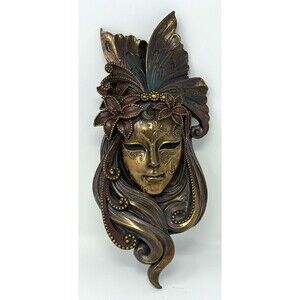 Veronese Designs 2008 Wall Mounted Decorative Venetian Mask Lily Butterfly Resin